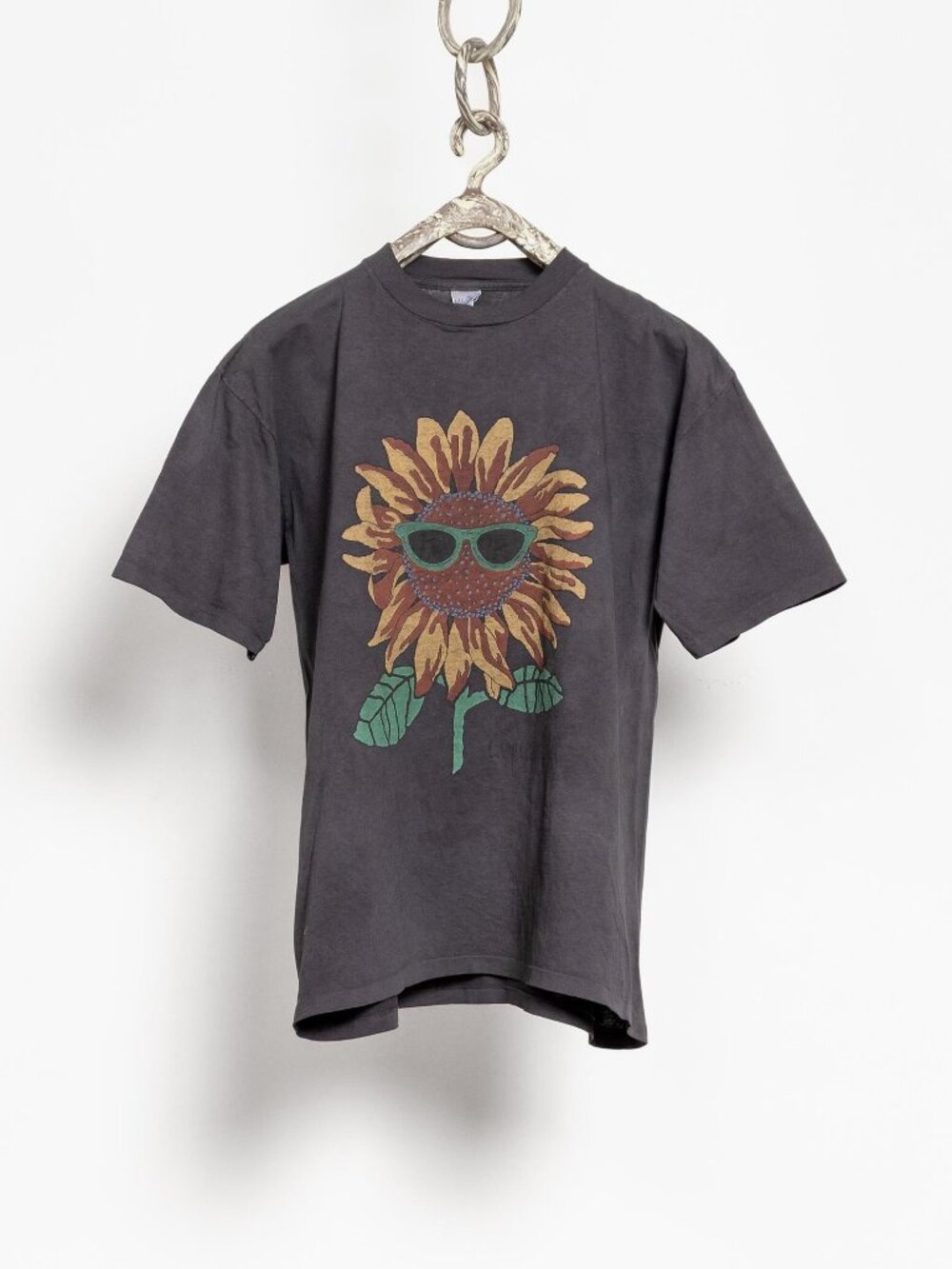SUNFLOWER OVER-DYE Tee Vintage Cotton T-Shirt Short Sleeve 90's Oversize